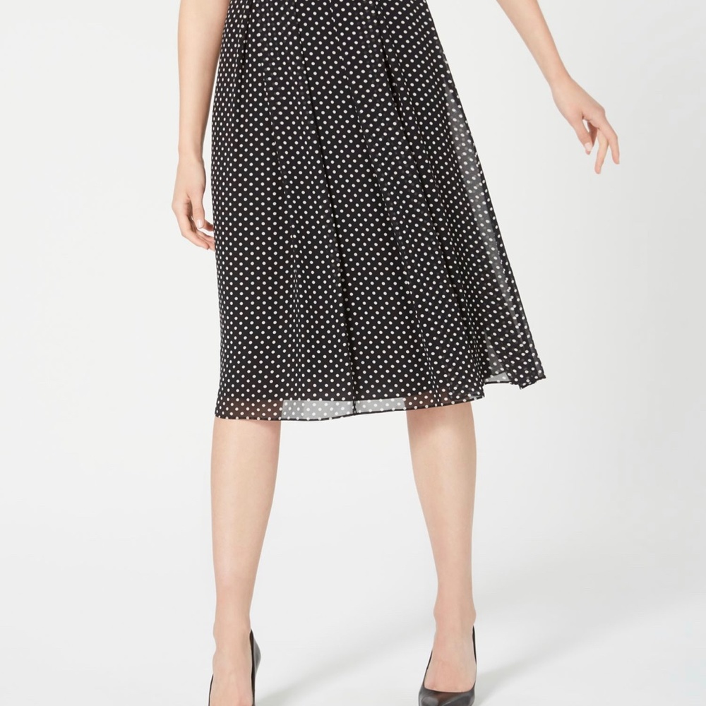 Anne Klein Pleated Polka Dot Skirt